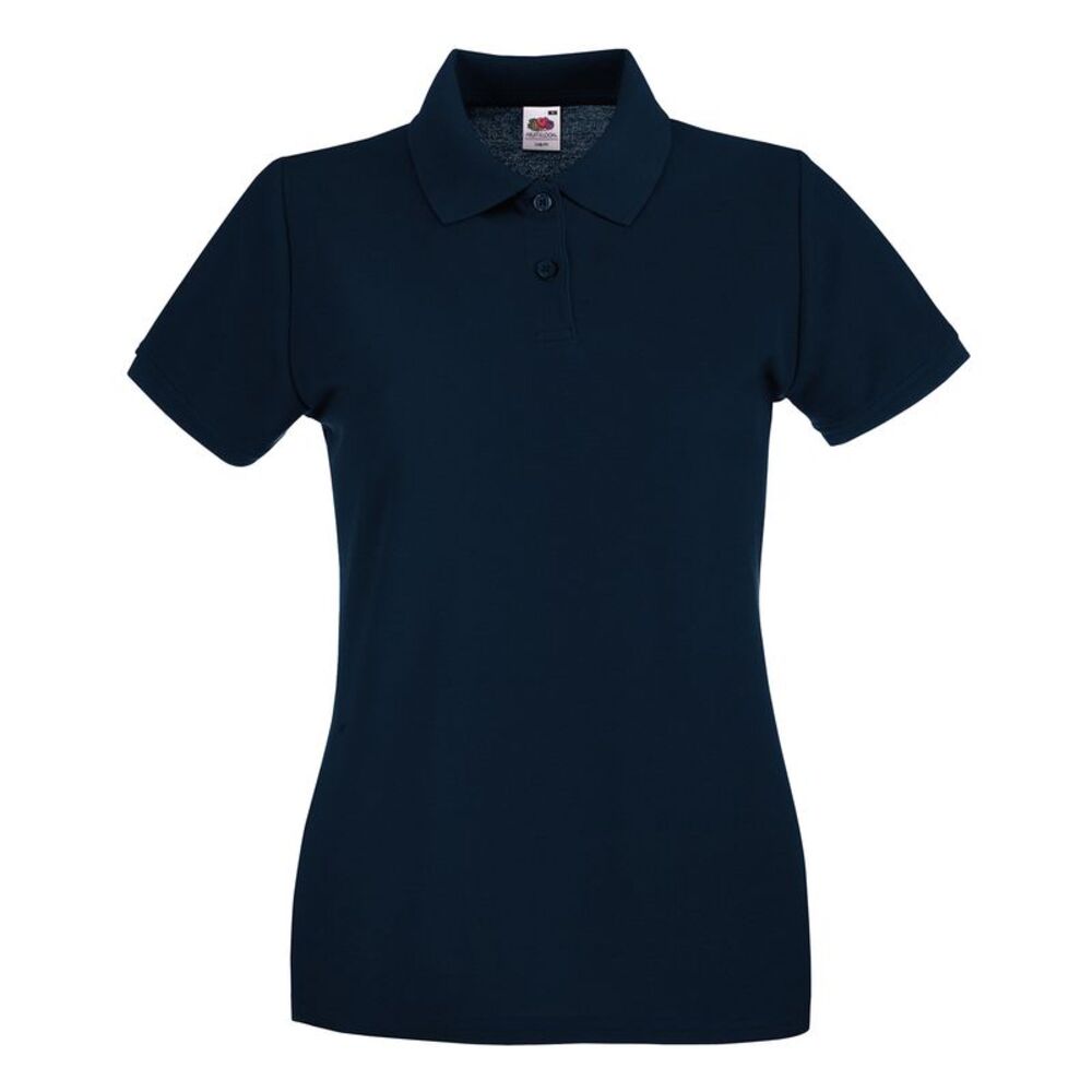 Fruit of the Loom Womens/Ladies  Cotton Pique Lady Fit Polo Shirt / Deep Navy